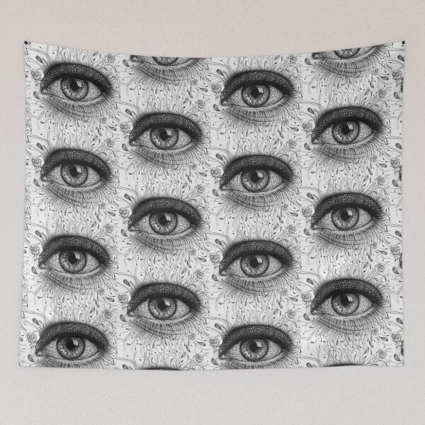 Item preview, Surreal Botanical Eye in Black and White designed and sold by Flower Magic .