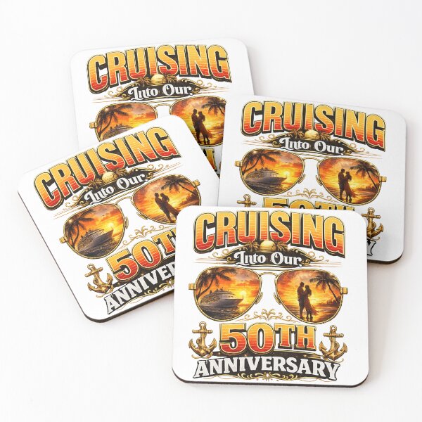 Item preview, Vintage Cruising Into Our 50th Anniversary 50 Years Together T-Shirt, 50th Anniversary Couple Gift, Cruise Vacation Graphic Tee designed and sold by Maravillio.
