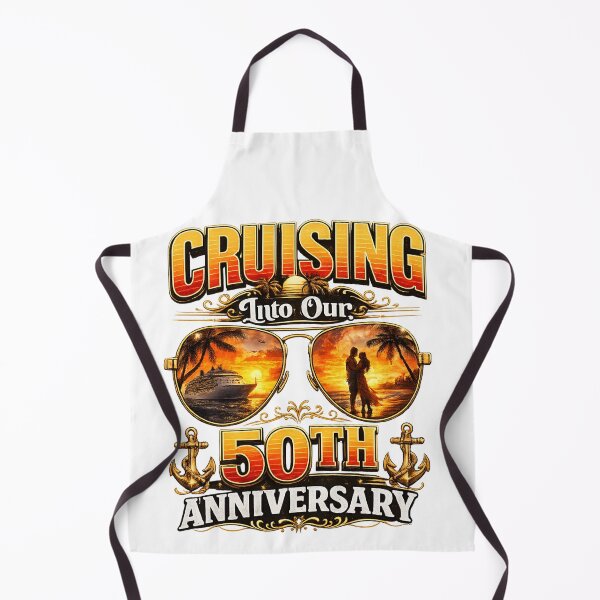 Item preview, Vintage Cruising Into Our 50th Anniversary 50 Years Together T-Shirt, 50th Anniversary Couple Gift, Cruise Vacation Graphic Tee designed and sold by Maravillio.