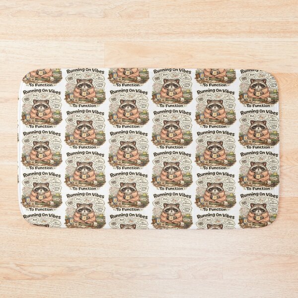 Item preview, Running On Vibes To Function | Tired Raccoon Meme designed and sold by Clothes With Smiling Animals Walt Gral.