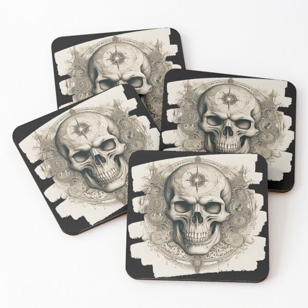 Item preview, Occult Skull Compass Engraving, Dark Fantasy Alchemy Sigil Patch designed and sold by DarkOriginArts.