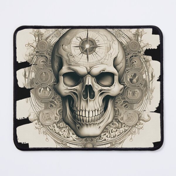 Item preview, Occult Skull Compass Engraving, Dark Fantasy Alchemy Sigil Patch designed and sold by DarkOriginArts.