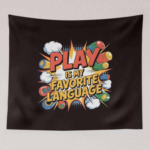 Item preview, Play Is My Favorite Language T-Shirt – Colorful Speech Pathologist Apparel designed and sold by Redgiant87x.
