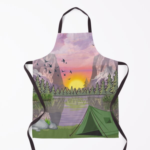 Item preview, Sunrise Camp — Mountain Lake Camping Digital Art Collage designed and sold by EnchantedLayers.
