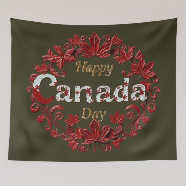 Item preview, Forest Green and Red Canada Day Maple Leaf Logo designed and sold by Tama-sirth.
