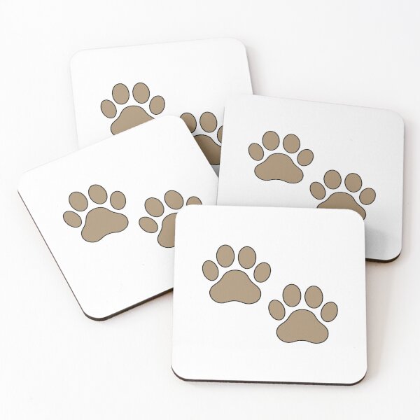 Item preview,  V5 Neutral Brown Dog - Cat Paw Prints Cute Filled Line Art designed and sold by CraftMuse19.