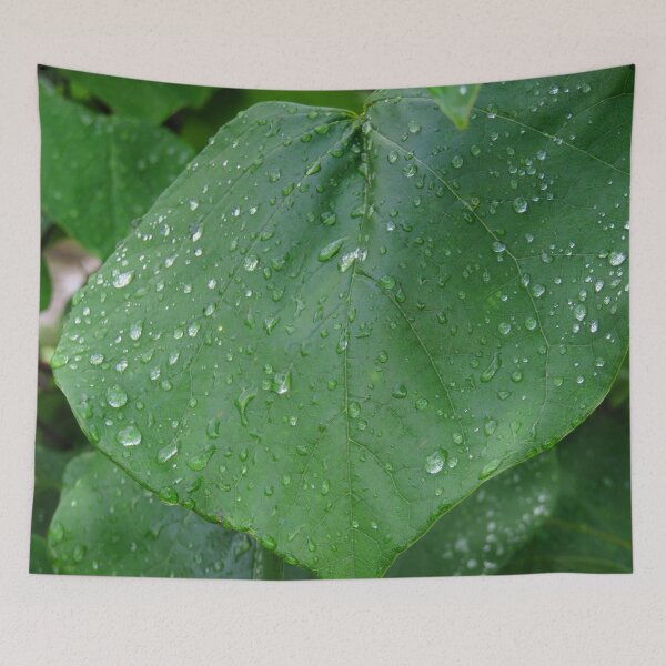 Item preview, Native Redbud Tree green leaves and raindrops #1  designed and sold by ChillonLeachArt.