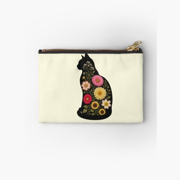 Item preview, Silueta de gato floral de medianoche designed and sold by MoonlitWhiskers.
