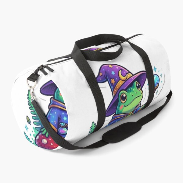 Item preview, Cute Frog Wizard Sitting on Mushroom Fantasy Cottagecore Cartoon Art designed and sold by ArtsyExplorer.