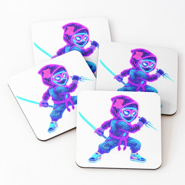 Item preview, Neon Ninja Stickers – Glow Art Designs designed and sold by Cyber-ART-Studio.