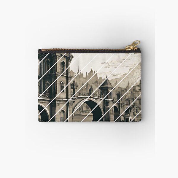 Item preview, Gothic Bridge Architecture Art, Dark Academia Fantasy City Landscape designed and sold by DarkOriginArts.
