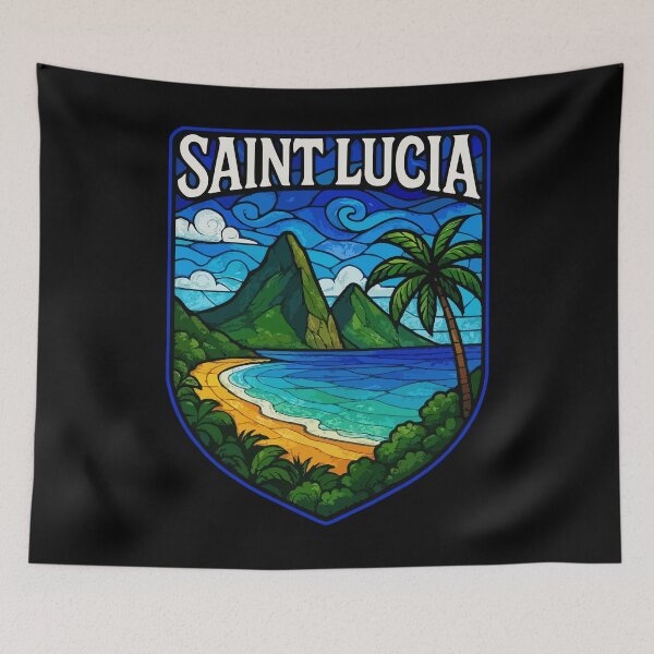 Item preview, Saint Lucia Stained Glass Travel designed and sold by TomFrontierArt.
