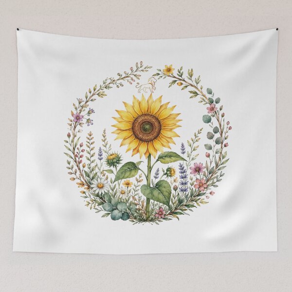Item preview, Leo Celestial Botanical - Golden Sunflower Wreath designed and sold by MoonSoul Studio.