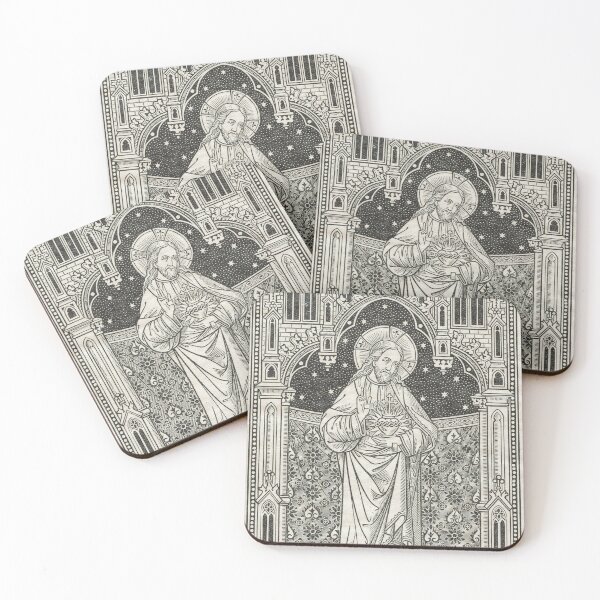 Item preview, Sacred Heart of Jesus | Neo-Gothic Engraving by Jean-Baptiste Bethune designed and sold by RapunzelAtHome.