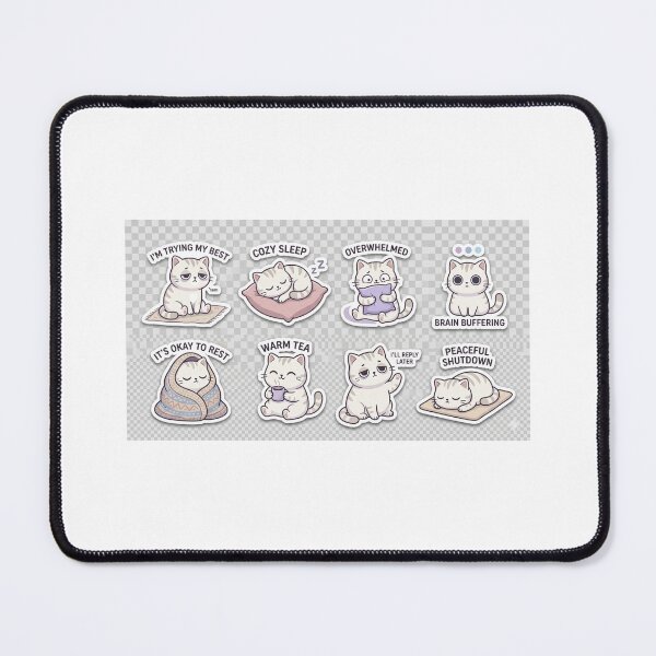 Item preview, Soft Striped Comfort Cat Sticker Pack designed and sold by Softbear Atelier.