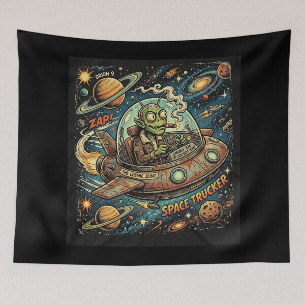 Item preview, Smoking Alien UFO designed and sold by ALL ART .