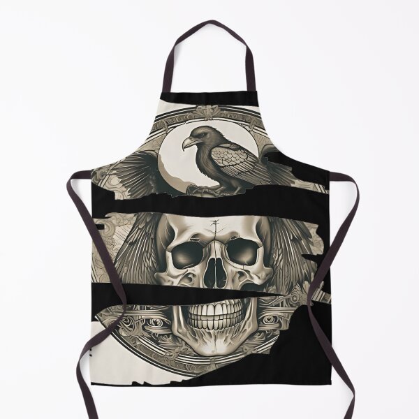 Item preview, Gothic Skull Raven Patch, Brush Stroke Occult Raven Skull Engraving designed and sold by DarkOriginArts.