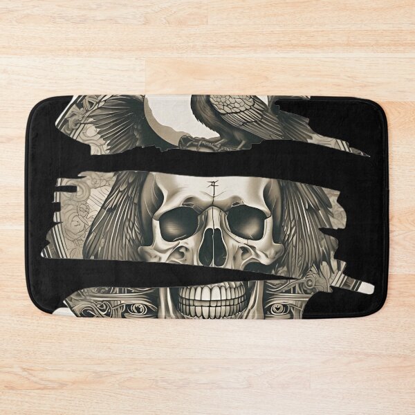 Item preview, Gothic Skull Raven Patch, Brush Stroke Occult Raven Skull Engraving designed and sold by DarkOriginArts.