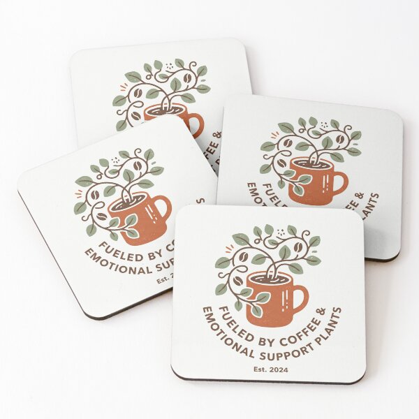 Item preview, Fueled by Coffee and Plants Minimalist Aesthetic Boho Vector designed and sold by AgingeR.