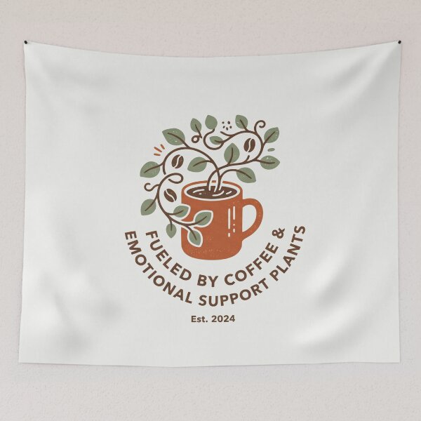 Item preview, Fueled by Coffee and Plants Minimalist Aesthetic Boho Vector designed and sold by AgingeR.