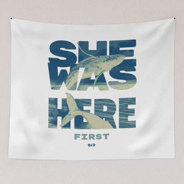 Item preview, She Was Here First — Whale Ocean Environmental Art designed and sold by Decorador de Corazones.