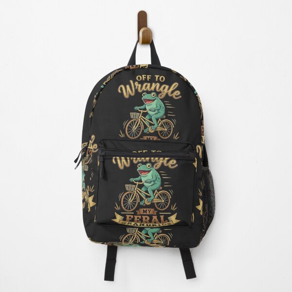 Item preview, Off To Wrangle My Feral Grandkids  Funny Frog Bike T-Shirt designed and sold by happyshirt27.