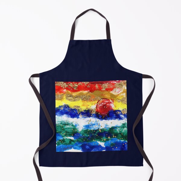 Item preview, Rainbow Seascape Abstract Landscape Red Gold Sunset designed and sold by Cass Harker Studio.
