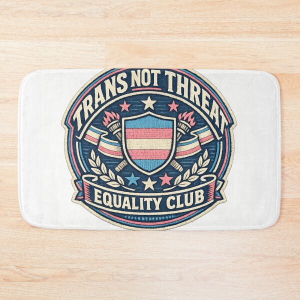 Item preview, Trans Not Threat Varsity Equality Club Patch  designed and sold by AMICO77.