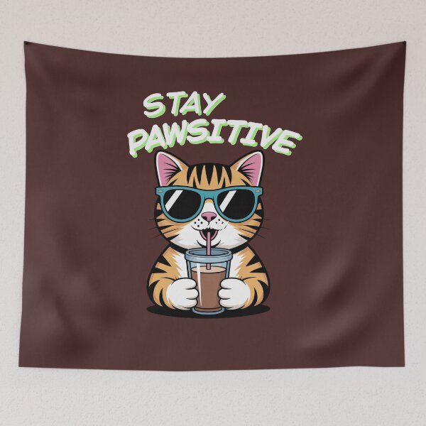 Item preview, Stay pawsitive Home is where the cat is Gifs for Cat Lover designed and sold by MalwasBasket.
