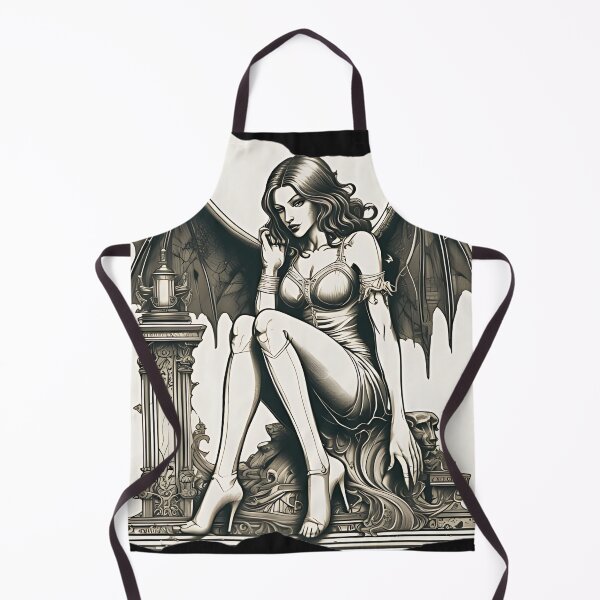 Item preview, Gothic Succubus Demon Patch, Dark Fantasy Vampire Woman Engraving designed and sold by DarkOriginArts.
