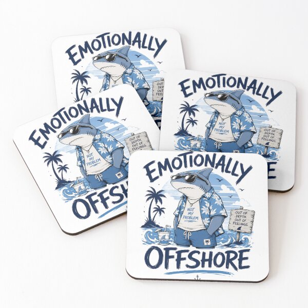 Item preview, Emotionally Offshore Funny Shark Summer Vibes designed and sold by Northline Creative.