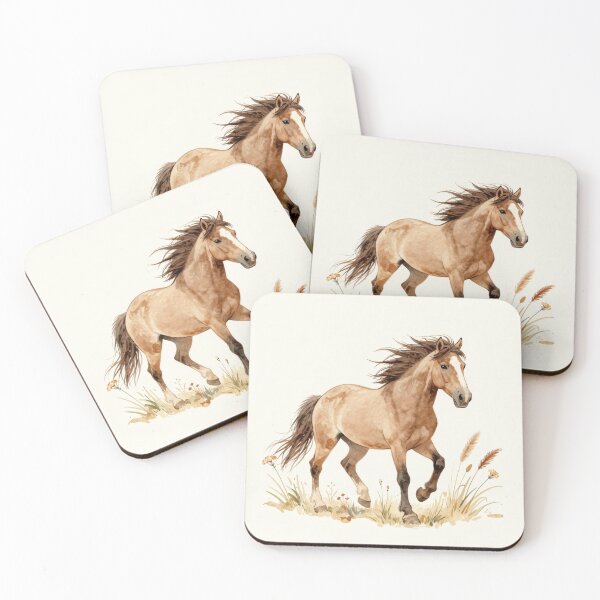 Item preview, Wild Buckskin Horse Watercolor Art Wildflower Field designed and sold by Fariks.