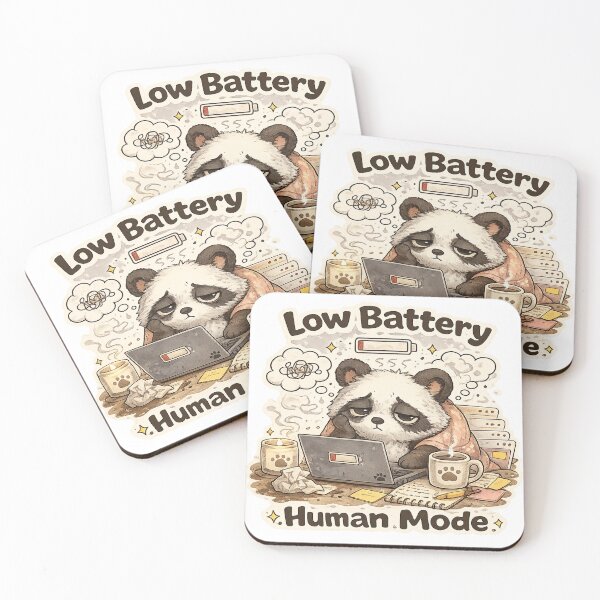 Item preview, Burnout Panda – Low Battery Human Mode | Cozy Exhausted Panda designed and sold by Clothes With Smiling Animals Walt Gral.