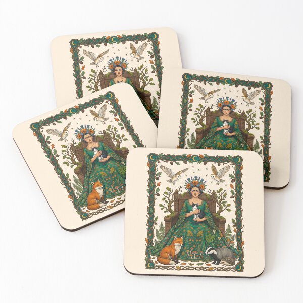 Item preview, Frida Kahlo Throne With Forest Animals designed and sold by TeeARTHY.