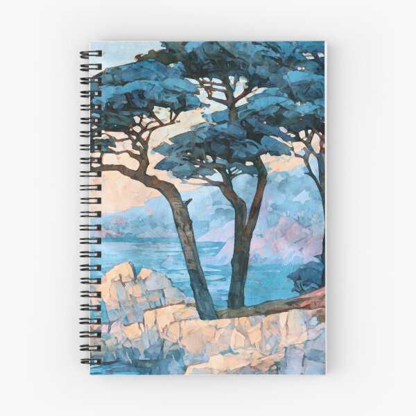 Item preview, Monterey Cypress Trees Coastal Watercolor designed and sold by Janine Aykens.