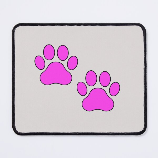 Item preview, V4 Hot Pink Cat Paw Prints Bright Filled Line Art designed and sold by CraftMuse19.