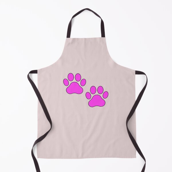 Item preview, V4 Hot Pink Cat Paw Prints Bright Filled Line Art designed and sold by CraftMuse19.