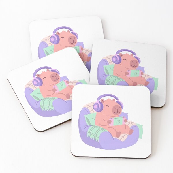 Item preview, Cozy Gamer Capybara - Pastel Gaming Setup Aesthetic designed and sold by BlueCoyoteDigital.