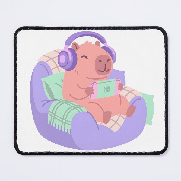Item preview, Cozy Gamer Capybara - Pastel Gaming Setup Aesthetic designed and sold by BlueCoyoteDigital.