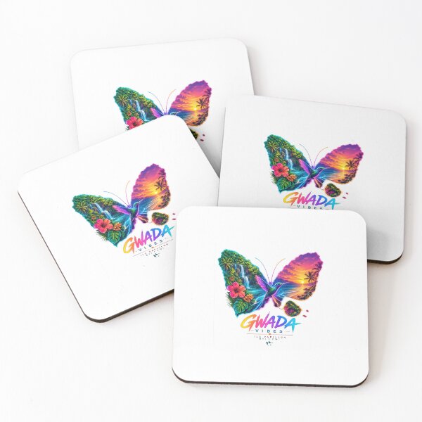 Item preview, Gwada Vibes – Neon Butterfly Island | Modern Tropical Guadeloupe Design designed and sold by 97-caboutique.
