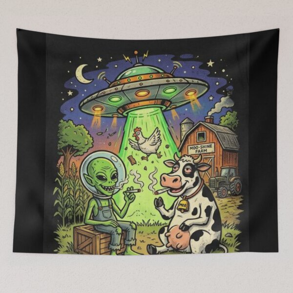 Item preview, Smoking Alien UFO designed and sold by ALL ART .