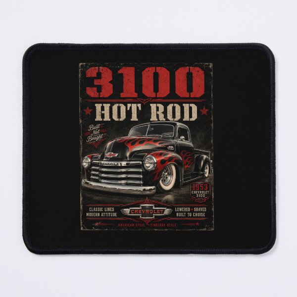 Item preview, 1953 Chevrolet 3100 Hot Rod Custom Pickup Truck Flames Vintage Art designed and sold by TheArtOfCar.