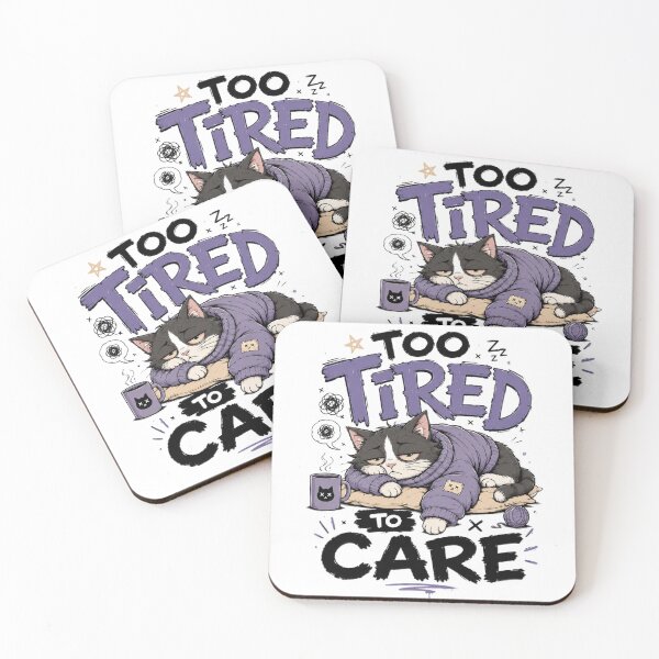 Item preview, Too Tired To Care Funny Sleepy Cat Streetwear designed and sold by Northline Creative.