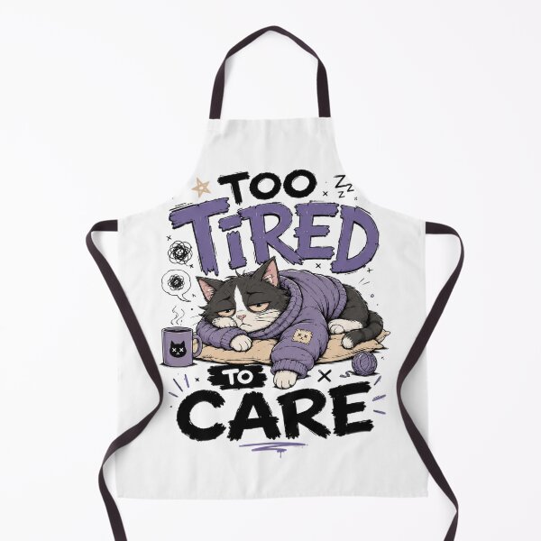 Item preview, Too Tired To Care Funny Sleepy Cat Streetwear designed and sold by Northline Creative.