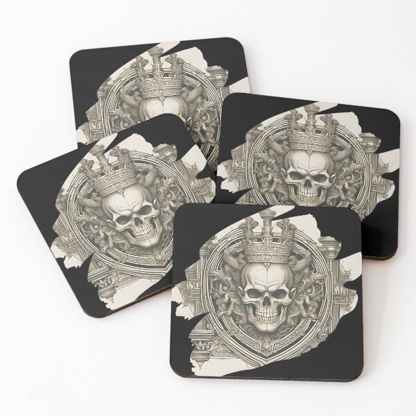 Item preview, Gothic Skull King Crown Patch, Dark Fantasy Imperial Necromancer Engraving designed and sold by DarkOriginArts.