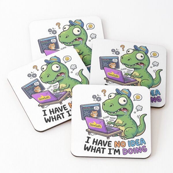 Item preview, Funny Dinosaur Programmer I Have No Idea What Im Doing designed and sold by JeevanStickers.