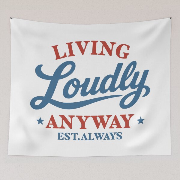 Item preview, Retro LGBTQ Pride Typography – Living Loudly Anyway designed and sold by station-one.