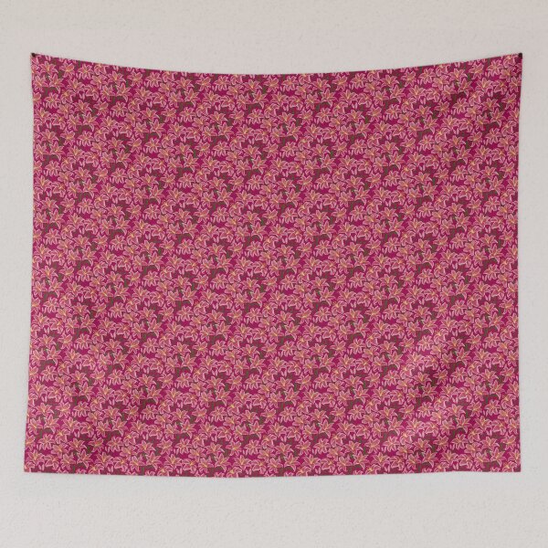 Item preview, Luxurious Soft Pink Stargazer Lily Floral Vivid Petals On Maroon Red designed and sold by DropRomance.