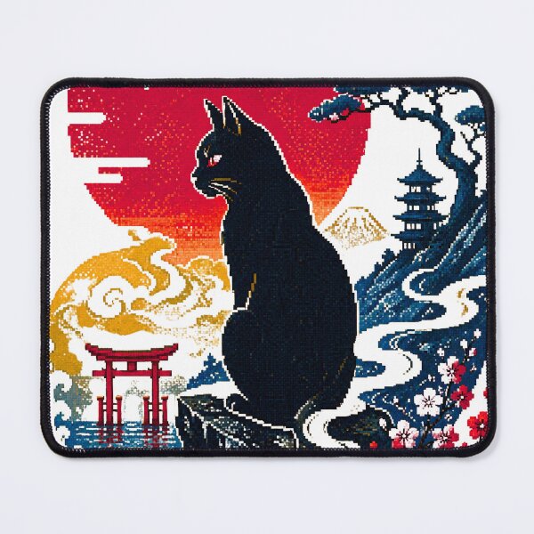 Item preview, Shinobi Neko Retro Japanese Pixel Art Cat designed and sold by RairyuuBell.
