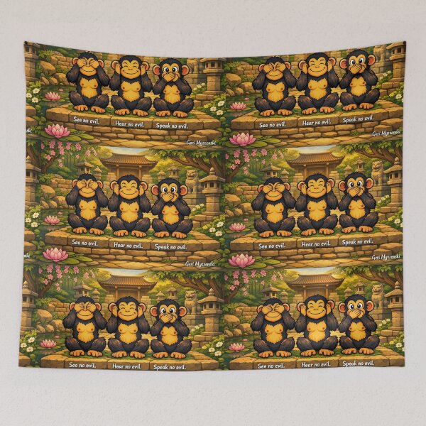 Item preview, The three wise monkeys—Mizaru, Kikazaru, and Iwazaru see no evil, hear no evil, speak no evil," designed and sold by The Art Queen Of Michigan .